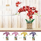 baratos Brinquedos de Montar-presentes de dia das mulheres presente de dia dos namorados compatível com le-go rose bloco de construção enfeites de flores g5010 bloco de construção borboleta orquídea bonsai buquê presentes de dia