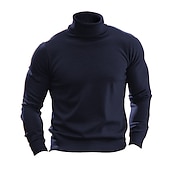 cheap Men&#039;s Pullover Sweater-Men&#039;s Turtleneck Sweater Pullover Sweater Jumper Knit Sweater Mens Turtle Neck Jumper Ribbed Knit Regular Tops Knitted Basic Plain Turtleneck Keep Warm Modern Contemporary Daily Wear Going out