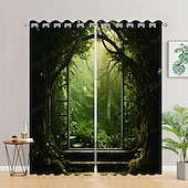 billiga Gardiner och draperier-2 paneler landskap skog gardin draperier mörkläggningsgardin för vardagsrum sovrum kök fönster behandlingar värmeisolerat rum mörkläggning