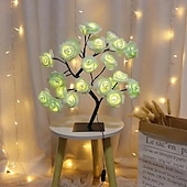 cheap Decorative Lights-Valentine&#039;s Day Rose Flower Tree Lamp 24 Heads Rose Table Light USB Plug Lamp For Wedding Party Decoration Night Lights