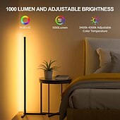 economico Luci intelligenti-Luci da Pavimento Illusion RGB LED Smart Luci d&#039;Angolo WiFi Bluetooth con Sincronizzazione Musicale Rilevamento del Suono 1.2m 74 perle LED Alimentate USB per Atmosfera in Soggiorno/Camera da Letto