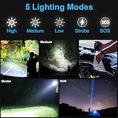 זול אורות עבודה-פנסים נטענים LED פנס טקטי בהיר סופר בהיר, פנסים כף יד ניתנים להגדלה בקיבולת עוצמה גבוהה עבור חירום מתנה לקמפינג טיולים