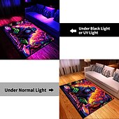 Χαμηλού Κόστους Μαύρο χαλί-blacklight χαλί uv αντιδραστική λάμψη στη σκοτεινή περιοχή χαλί χαλάκι κουζίνας αντιολισθητικό αντιολισθητικό πετρέλαιο χιμπατζήδες dj χαλάκι δαπέδου χαλί σαλονιού χαλάκι εσωτερικού χώρου εξωτερικού