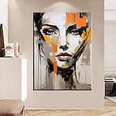 voordelige Schilderijen van mensen-100% grote handgeschilderde muurkunst figuur abstract getextureerd schilderij vrouw schilderij oranje textuur schilderij vrouw abstract schilderij getextureerde muur kunst woondecoratie decor klaar om