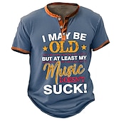 Men's Graphic Letter T shirt Henley Shirt Short Sleeve 3D Print Fashion Retro Vintage Classic Sports Outdoor Holiday Going out Spring & Summer Blue Green Henley Henley T-Shirt4