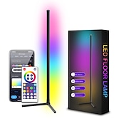 economico Luci intelligenti-Luci da Pavimento Illusion RGB LED Smart Luci d&#039;Angolo WiFi Bluetooth con Sincronizzazione Musicale Rilevamento del Suono 1.2m 74 perle LED Alimentate USB per Atmosfera in Soggiorno/Camera da Letto