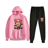 economico Grafica di personaggi di cartoni animati e film-One Piece Tony Tony Chopper Pantalone Completi Felpa con cappuccio Manga Tasca frontale Grafica Per Da coppia Per uomo Per donna Per adulto Carnevale Mascherata Stampa a caldo Feste Casual
