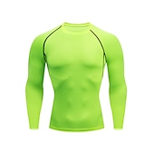 preiswerte Aktive T-Shirts und Tanktops für Herren-Herren Fitnessstudio-Shirt Sport-T-Shirt Rundhalsausschnitt Langarm Sport &amp; Natur Fitness Fitnessstudio Weich Glatt Schwarz Weiß Sportkleidung Modisch Sport