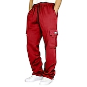 cheap Sweatpants-Men&#039;s Sweatpants Joggers Trousers Cargo Sweatpants Pocket Plain Comfort Breathable Outdoor Daily Going out Fashion Casual Dark Khaki Black
