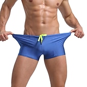 ieftine trunchi de baie boxer pentru bărbați-Bărbați Pantaloni Scurți de Înot Boxeri înot Zilnic Plajă Respirabil Uscare rapidă Cordon Talie elastică Simplu Scurt Sport Casual Îmbrăcăminte de Sport  Negru Alb Strech