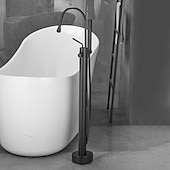 זול ברזים לאמבטיה-ברז לאמבטיה - מינימליסטי מגולוון עומד לבדו שסתום קרמי Bath Shower Mixer Taps