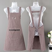 abordables Tablier-Tablier 100% coton respirant pour un usage domestique, cuisine, mode féminine d&#039;été, jolie version japonaise et coréenne du tablier, imprimé de travail anti-taches d&#039;huile