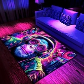 Χαμηλού Κόστους Μαύρο χαλί-blacklight χαλί uv αντιδραστική λάμψη στη σκοτεινή περιοχή χαλί χαλάκι κουζίνας αντιολισθητικό αντιολισθητικό πετρέλαιο χιμπατζήδες dj χαλάκι δαπέδου χαλί σαλονιού χαλάκι εσωτερικού χώρου εξωτερικού