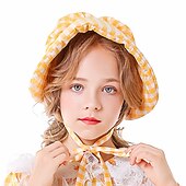  250ή Επέτειος ΗΠΑ Φορέματα Γυναικείο καπέλο Στολή Prairie Υπηρέτρια Κορίτσι Πρωτοπόρος Αποικίας Επαναστατικός Πόλεμος Καρό / Τετραγωνισμένο Φανταχτερή Φόρεμα Κοριτσίστικα Απόκριες 4η Ιουλίου Παιδικά