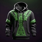 cheap Men&#039;s 3D Hoodies-Men&#039;s Graphic Viking Hoodie Hoodies Sweatshirt Hoodie Long Sleeve Hooded Sweatshirt Hooded Fashion 3D Print Sports Outdoor Holiday Vacation Blue Green Print Front Pocket Spring &amp;  Fall Designer