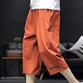 baratos Calções Estilo Casual-Homens Shorts ativos Calção Shorts casuais Calças Capri Bolsos Com Cordão Cintura elástica Tecido Conforto Comprimento da panturrilha Ao ar livre Diário Feriado Misto de Algodão Roupa de rua à moda