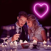 levne Neonová LED světla-neonové světlo růžové srdce, LED neonové světlo napájené baterií nebo USB, párty, valentýnské dekorace, stolní a nástěnné dekorace, dívčí pokoj, ubytovna, domácí dekorace k výročí svatby
