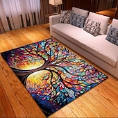 billiga Svartljus Mattor-blacklight matta uv-reaktiv glöd i mörkret område matta köksmatta halkfri oljesäker tree of life boho golvmatta vardagsrum matta inomhus utomhusmatta sovrum dekor badrumsmatta entrématta dörrmatta