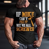 economico Magliette divertenti da uomo-Per uomo Pop art Frasi e citazioni Personaggio e slogan Aggiusto le cose Manica corta maglietta Stampa 3D Girocollo Camicia Giornaliero Esterno Informale Feste Informale Per eventi Nero Borgogna Verde