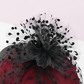 economico Cappelli per feste-cappelli cappello da sole in fibra cappello da velo casual vacanza semplice retrò con copricapo in tulle a pois