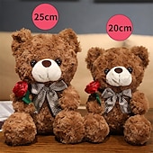 cheap Valentine&#039;s Day for Lover-Women&#039;s Day Gifts Evlooe Bear Stuffed Animal Plush Toy for Valentine Day Cute 9.8 Teddy Bear Plushie with Rose Soft Small Cuddly Bear Toy Gifts for Girlfriend Boyfriend Mother&#039;s Day Gifts for MoM