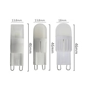 رخيصةأون أضواء LED ثنائي الدبوس-G9 لمبة LED 1/2/3 واط عكس الضوء الثريا المصابيح الكهربائية 20 واط/30 واط لمبة الهالوجين يعادل الأبيض الدافئ 3000 كيلو/الأبيض 6000 كيلو g9 ثنائية دبوس قاعدة المصابيح ac220v 5 قطع
