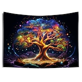 billiga Blacklight tapestries-blacklight gobeläng uv reaktiv glöd i mörkret glöd party neon bonsai natur psykedelisk trippy dimmigt hängande gobeläng väggkonst väggmålning för att leva