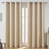 baratos Cortina de Blackout-Cortina blackout cinza com 1 painel, cortinas com isolamento térmico para quarto e sala de estar, série ikea