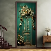 levne Kryty dveří-květinové vintage zelené kryty dveří nástěnná malba výzdoba dveří gobelín dekorace závěs dveří pozadí banner banner odnímatelný pro přední dveře vnitřní venkovní domácí dekorace pokoje farma výzdoba