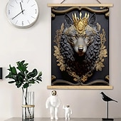 cheap Posters with Hangers-Black Glod Animal Posters With Hanger Wall Art Canvas Prints Painting Home Decoration Dcor Rolled Canvas No Frame