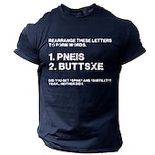 abordables T-shirt graphique pour hommes-Le T-shirt des hommes Réorganisez ces lettres pour former des mots T-shirt graphique à 100 % coton à manches courtes T-shirt graphique noir blanc vin confortable mode de vêtements