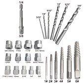 cheap Drill Bit Set-26pc Nut Extractor Screw Extractor Left Rotating Twists Drill Disassembly Tool Sliding Tooth Nut Remover Set