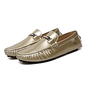 billige Slip-ons og loafers til herrer-lyseblå kjøreloafers for menn - uformelle slip-on mokkasiner med metallspennedetaljer, komfortable sko for kjøring og hverdagsbruk