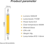رخيصةأون لمبات الكرة LED-118 مم 12 وات r7s مصابيح LED 80 وات هالوجين أبيض مكافئ مزدوج الأطراف r7s led j78 ضوء الفيضانات 360 زاوية شعاع 220 فولت عكس الضوء 3000 كيلو أبيض دافئ/6000 واط أبيض لإضاءة المناظر الطبيعية (قطعتان)