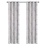 baratos Cortinas &amp; Cortinados-Cortina blackout com estampa de folhas, 1 painel com isolamento térmico e escurecimento para quarto e sala de estar