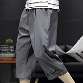 baratos Calções Estilo Casual-Homens Shorts ativos Calção Shorts casuais Calças Capri Bolsos Com Cordão Cintura elástica Tecido Conforto Comprimento da panturrilha Ao ar livre Diário Feriado Misto de Algodão Roupa de rua à moda