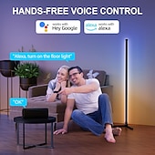 economico Luci intelligenti-Luci da Pavimento Illusion RGB LED Smart Luci d&#039;Angolo WiFi Bluetooth con Sincronizzazione Musicale Rilevamento del Suono 1.2m 74 perle LED Alimentate USB per Atmosfera in Soggiorno/Camera da Letto