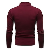 levne pánský pulovrový svetr-Pánské Pulovrový svetr Pletený svetr Rýhovaný Plést Standardní Pletený Bez vzoru Mock Neck Základní Zahřívací Denní nošení Jdeme ven Oblečení Podzim Zima Fialová Černá M L XL