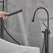 זול ברזים לאמבטיה-ברז לאמבטיה - מינימליסטי מגולוון עומד לבדו שסתום קרמי Bath Shower Mixer Taps