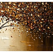 cheap Floral/Botanical Paintings-Handmade Oil Painting Canvas Wall Art Decor Original life Tree Abstract Landscape Painting for Home Decor With Stretched Frame/Without Inner Frame Painting
