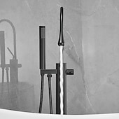 זול ברזים לאמבטיה-ברז לאמבטיה - מינימליסטי מגולוון עומד לבדו שסתום קרמי Bath Shower Mixer Taps