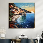 cheap Landscape Paintings-Handmade Oil Painting Canvas Wall Art Decor Original sailboat art Home Decor With Stretched FrameWithout Inner Frame Painting