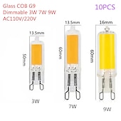 cheap LED Bi-pin Lights-10pcs Dimmable Mini G9 LED Lamp 3W 7W 9W AC 220V 110V LED Corn Bulb COB 360 Beam Angle Replace Halogen Chandelier Lights