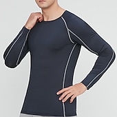 economico T-shirt e canotte attive da uomo-Per uomo maglietta Maglia da palestra Maglia a compressione Camicia fitness Top da uomo Girocollo Manica lunga Sportivo Da mare Per uscire Casual / quotidiano Asciugatura rapida Traspirazione del