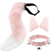 cheap Wearable Accessories-Simulated Plush Beast Ears Halloween Set Beast Tail Jewelry Cos Fox Ear Hair Clip Mantra Exhibition Prop Accessories