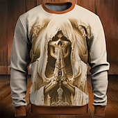 economico Gotico &amp; Teschio-Per uomo Pop art Teschi Felpe Felpa pullover Manica lunga Felpa Girocollo Di tendenza Giornaliero Informale Stampa 3D Da mare Per eventi Per uscire Stampa Primavera &amp; Autunno