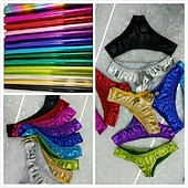 tanie Statki-Metaliczne Lata 80 Błyszczący patent na lateks Krótkie spodnie Skóra PU Bodycon Jednokolorowe Strój na bal maskowy Damskie Bal maskowy Impreza Wieczór panieński Parada równości Dla dorosłych Szorty