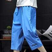 baratos Calções Estilo Casual-Homens Shorts ativos Calção Shorts casuais Calças Capri Bolsos Com Cordão Cintura elástica Tecido Conforto Comprimento da panturrilha Ao ar livre Diário Feriado Misto de Algodão Roupa de rua à moda