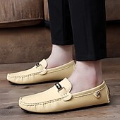 billige Slip-ons og loafers til herrer-lyseblå kjøreloafers for menn - uformelle slip-on mokkasiner med metallspennedetaljer, komfortable sko for kjøring og hverdagsbruk