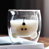 economico San Valentino per gli amanti-tazze creative tazza di vetro borosilicato a doppio strato di cartone animato tazza di anatra tazza di orso tazza di latte tazza di acqua per uso domestico giorno divertente san valentino
